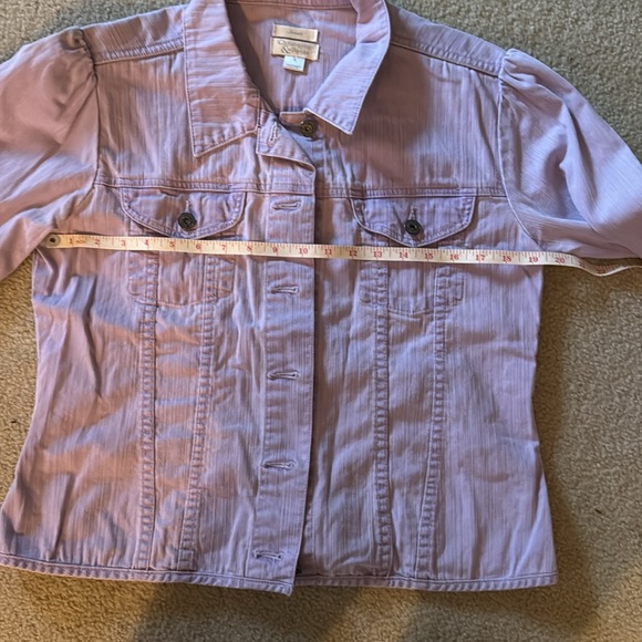 Christopher & Banks Women's Jean Jacket in Lilac and Lavendar - Picture 10 of 12